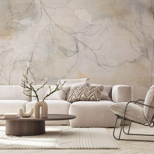 Mock up Wall, modern home interior background, living room, scandinavian style, 3D render, 3D illustration