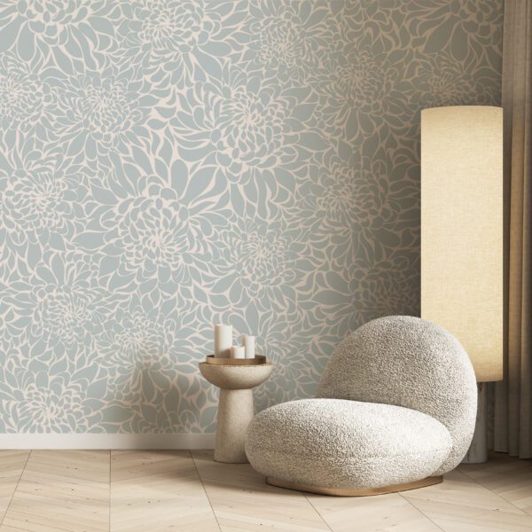 Contemporary classic minimal beige interior with armchair and decor. 3d render illustration mockup.