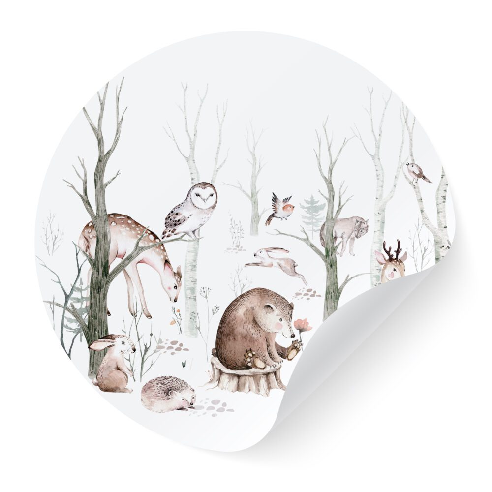 ŠUMSKI PEJZAŽ KRUŽNI STIKER ŠUMSKI PEJZAŽ KRUŽNI STIKER
