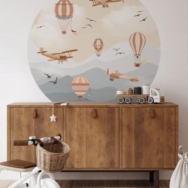 BALONI I AVIONI KRUŽNI STIKER