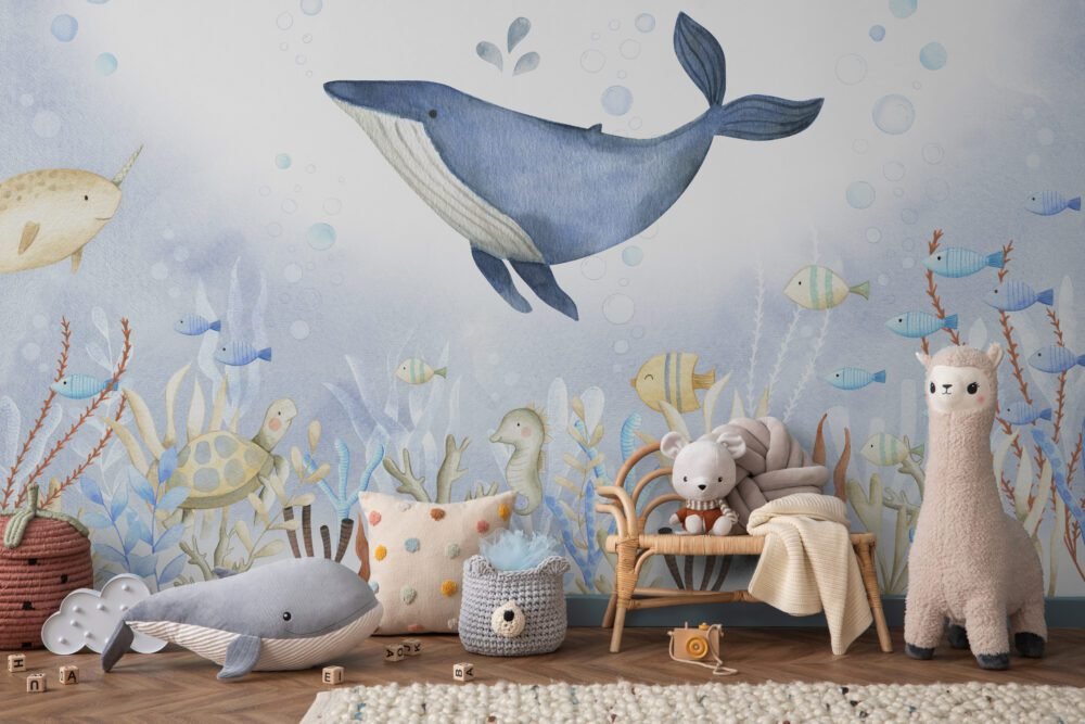 Warm,And,Cozy,Living,Room,Interior,With,Blue,Wall,,Rattan Kitova avantura